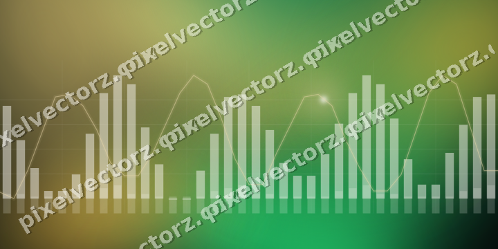 Glowing neon chart background in amber and green