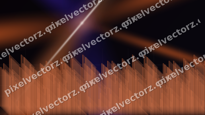 Glowing neon chart background in orange and blue