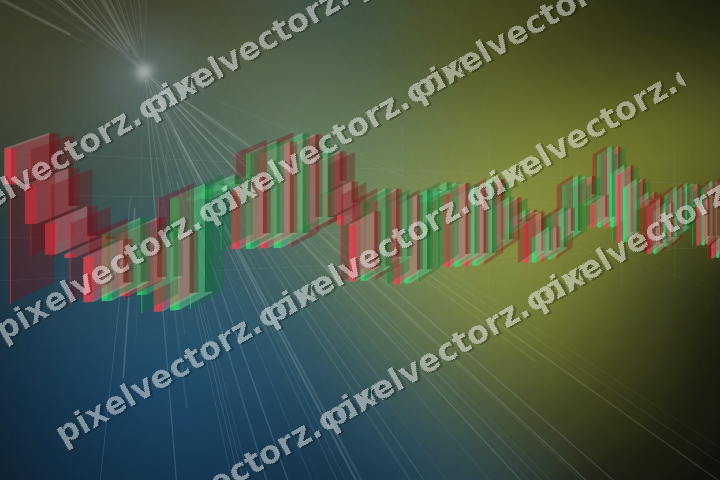 Glowing neon chart background in blue and yellow