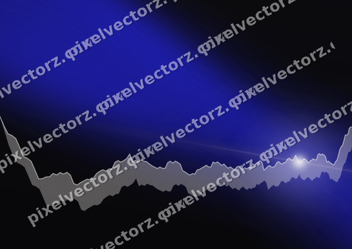 Glowing neon chart background in blue and purple