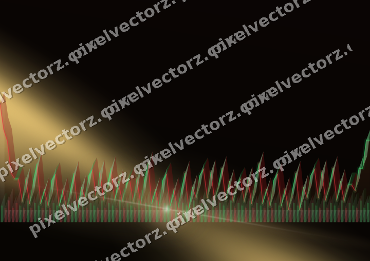 Glowing neon chart background in orange and amber