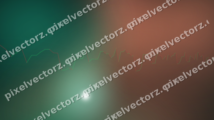 Glowing neon chart background in green and orange