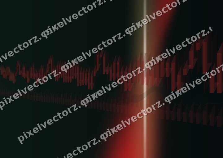 Glowing neon chart background in red and green