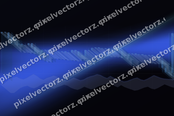 Glowing neon chart background in blue and cyan