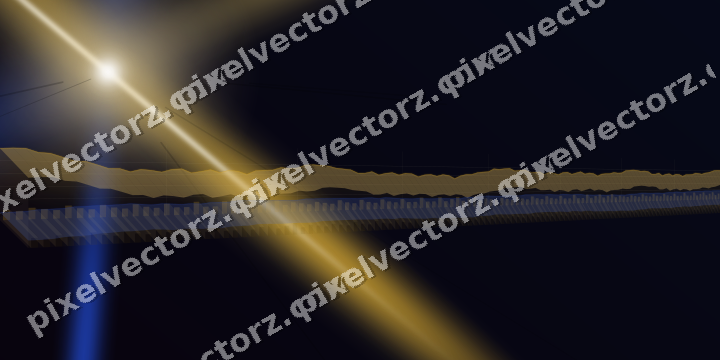 Glowing neon chart background in amber and blue