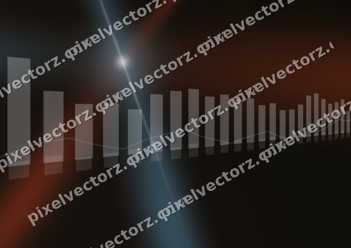 Glowing neon chart background in cyan and red