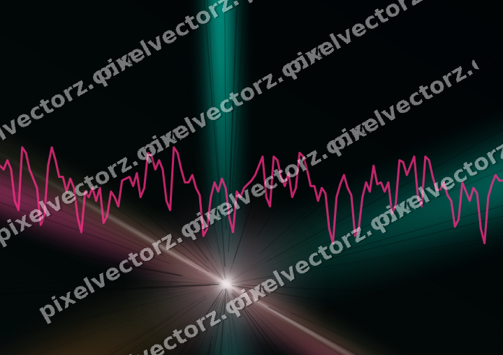 Glowing neon chart background in pink and orange