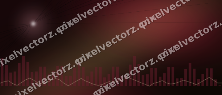 Glowing neon chart background in pink and red