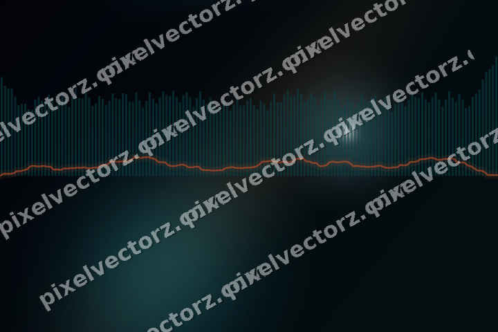 Glowing neon chart background in teal and orange