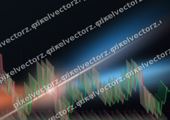 Glowing neon chart background in orange and cyan