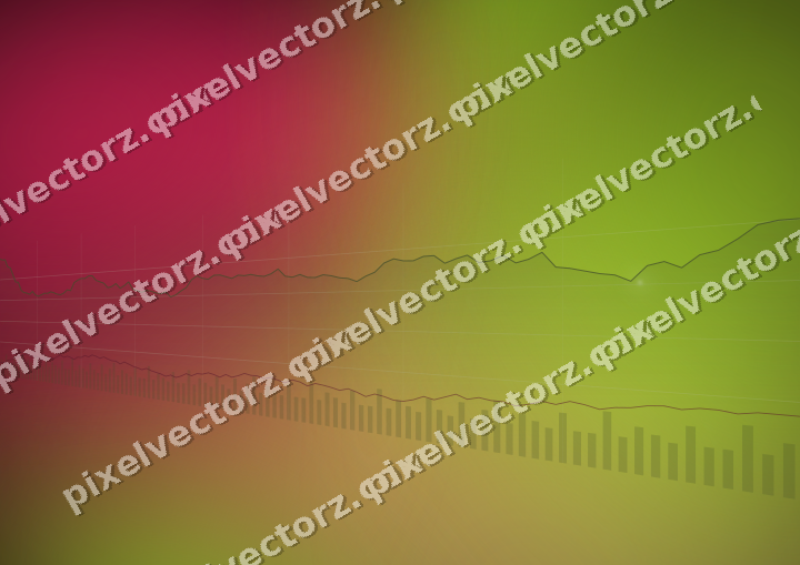 Glowing neon chart background in lime and pink