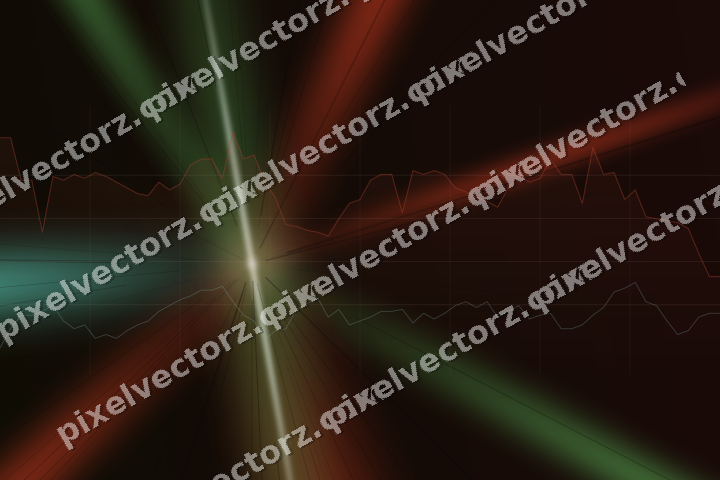 Glowing neon chart background in red and orange