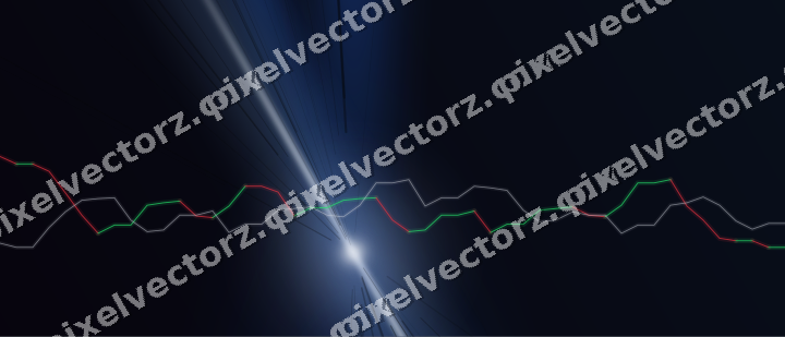 Glowing neon chart background in blue