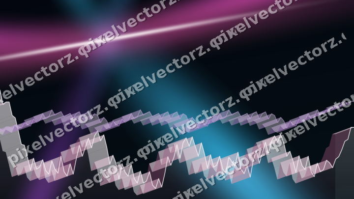 Glowing neon chart background in magenta and purple