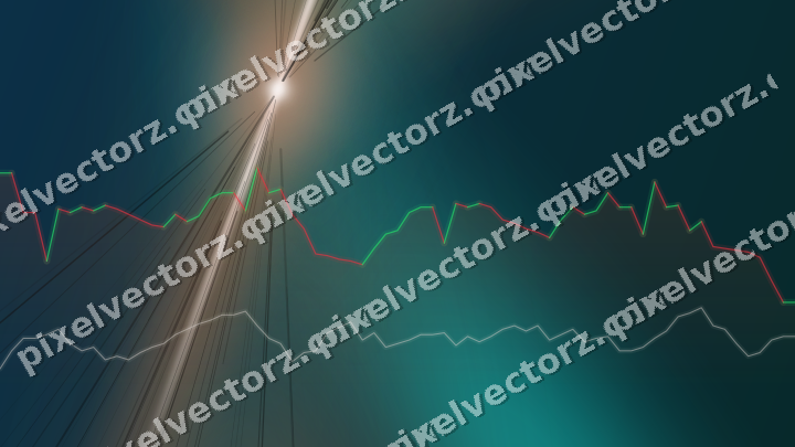 Glowing neon chart background in orange and teal