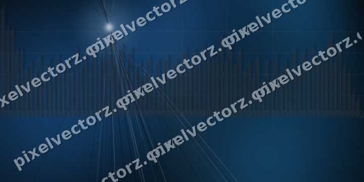 Glowing neon chart background in blue and red