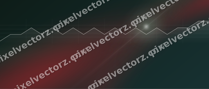 Glowing neon chart background in dark green and red