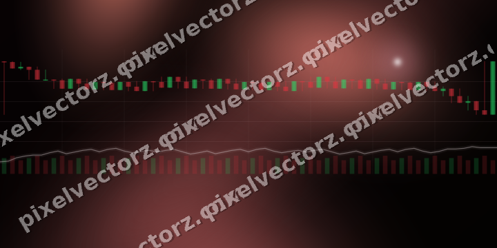 Glowing neon chart background in pink and red