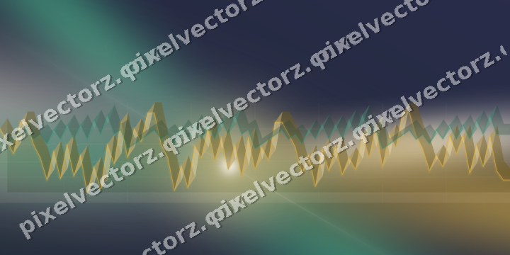 Glowing neon chart background in amber and green