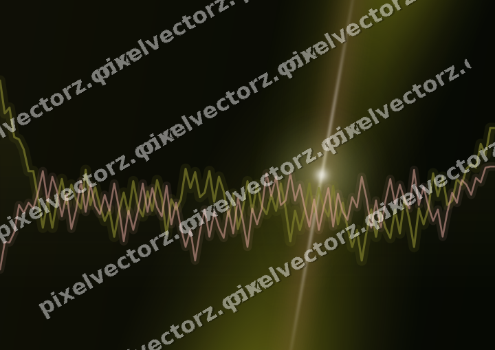 Glowing neon chart background in yellow and red