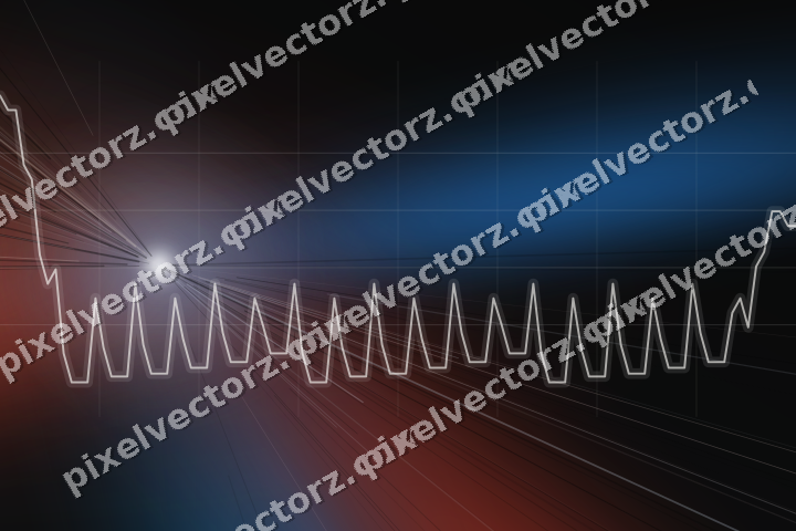 Glowing neon chart background in blue and red