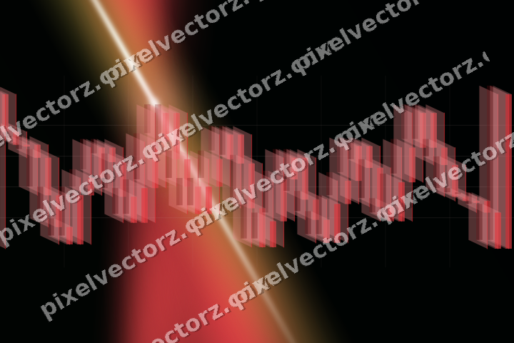 Glowing neon chart background in red and orange
