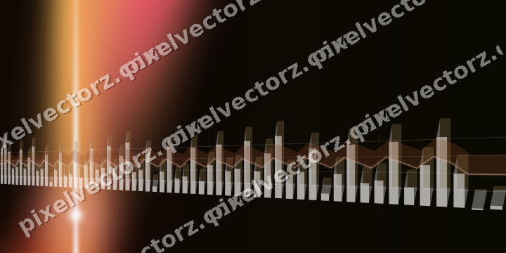 Glowing neon chart background in red and orange