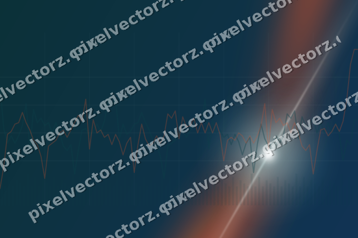 Glowing neon chart background in dark teal and orange