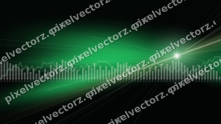 Glowing neon chart background in green and amber