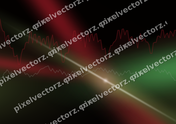 Glowing neon chart background in red and green