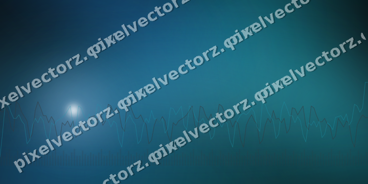 Glowing neon chart background in blue and teal