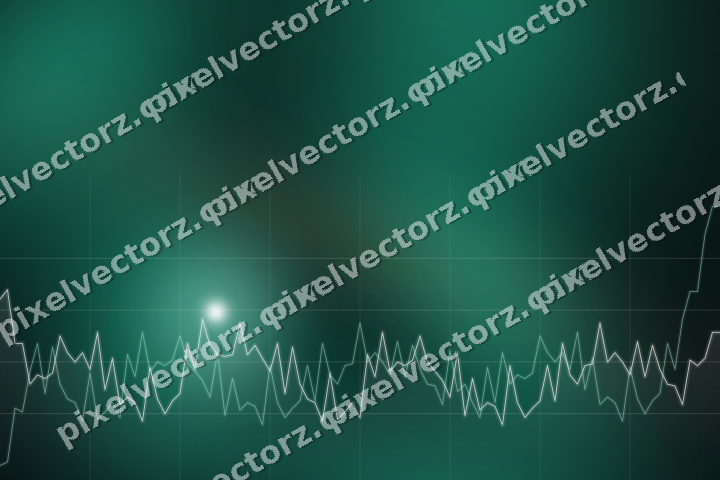 Glowing neon chart background in green and orange