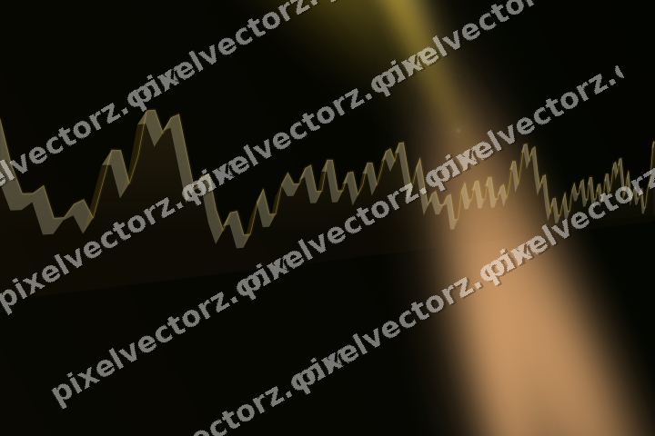 Glowing neon chart background in amber and orange