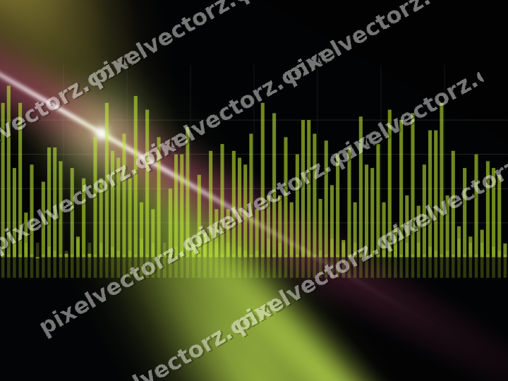 Glowing neon chart background in lime and amber