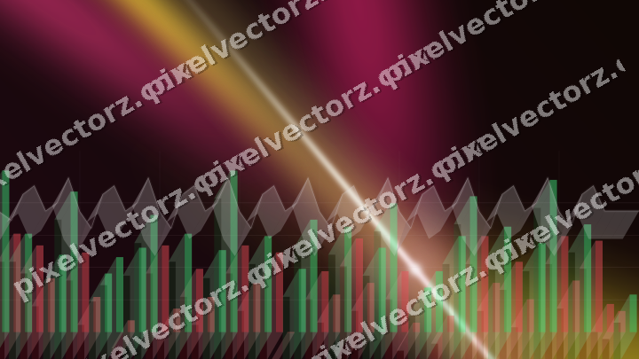 Glowing neon chart background in pink and yellow