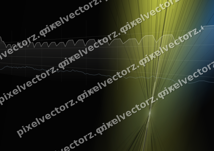 Glowing neon chart background in blue and yellow