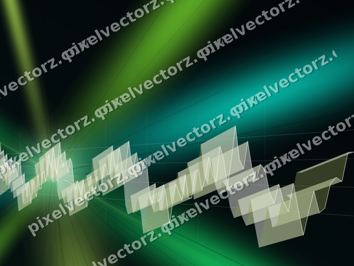 Glowing neon chart background in green and lime