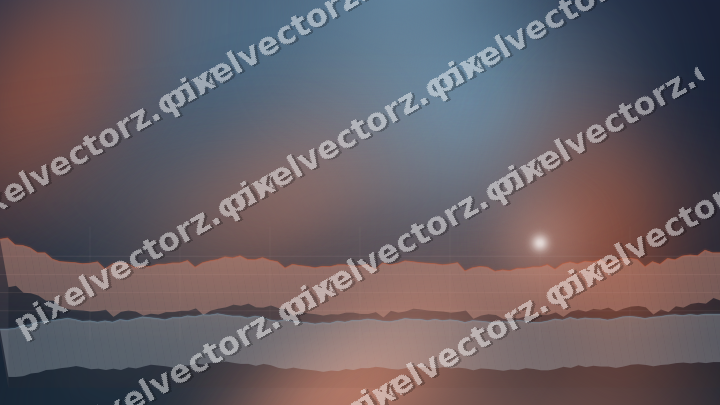 Glowing neon chart background in orange and cyan