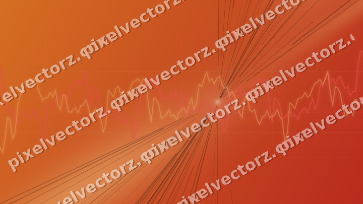 Glowing neon chart background in red and orange