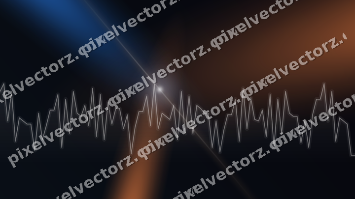 Glowing neon chart background in blue and orange
