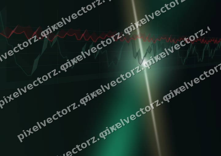 Glowing neon chart background in green and red