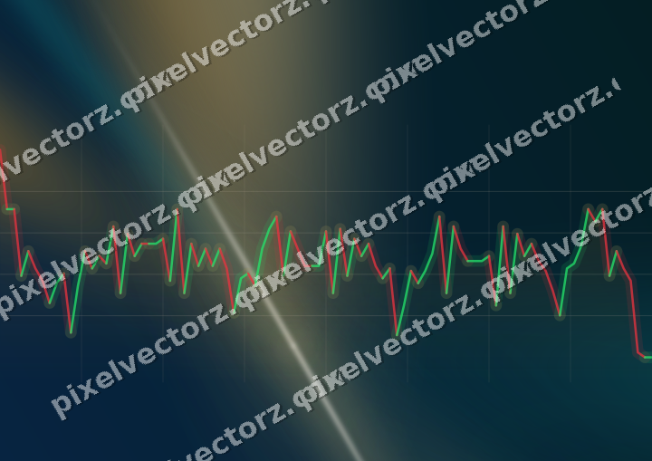 Glowing neon chart background in amber and dark teal