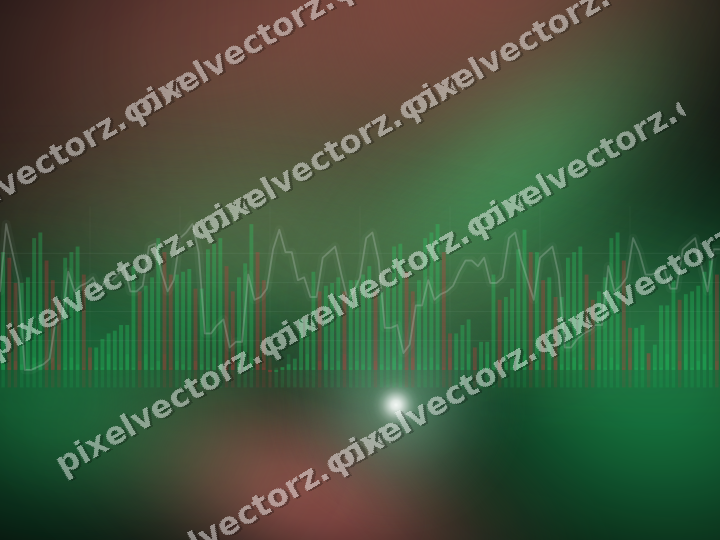 Glowing neon chart background in green and red