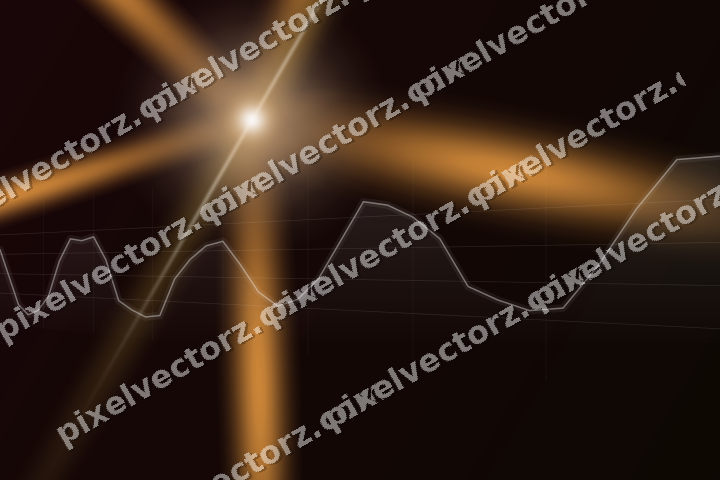 Glowing neon chart background in orange and amber