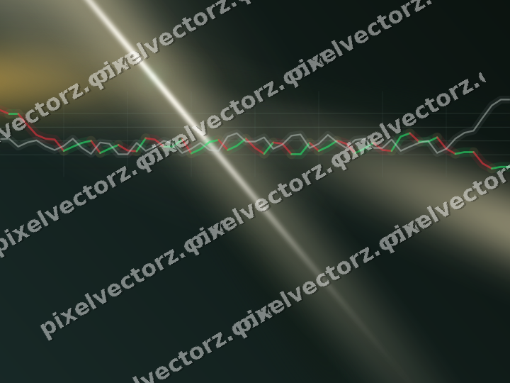 Glowing neon chart background in dark green and amber