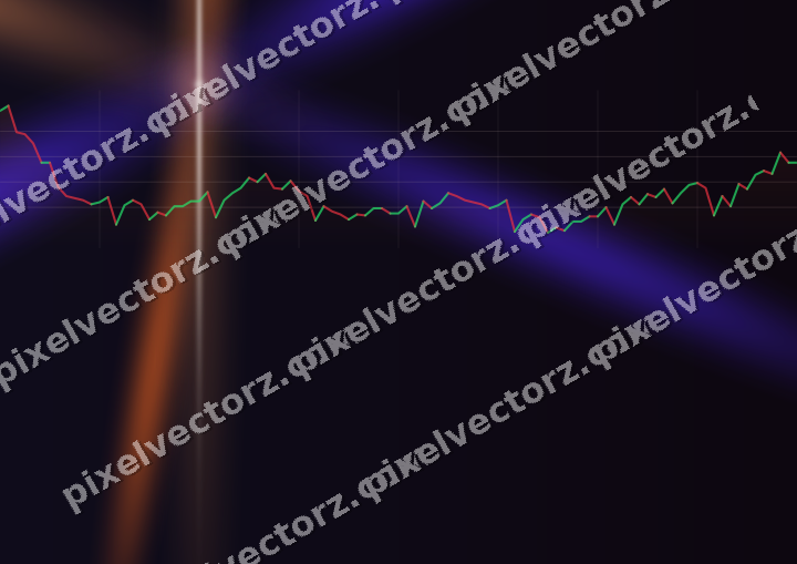 Glowing neon chart background in orange and blue