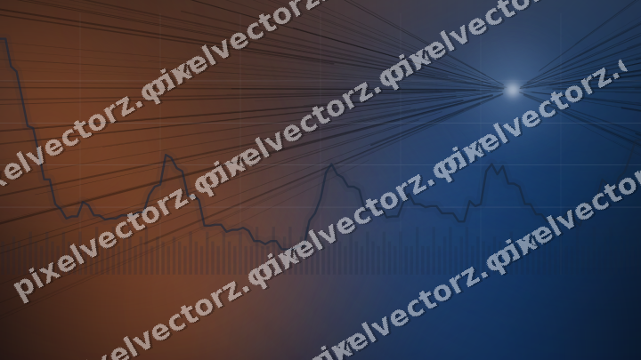 Glowing neon chart background in blue and orange