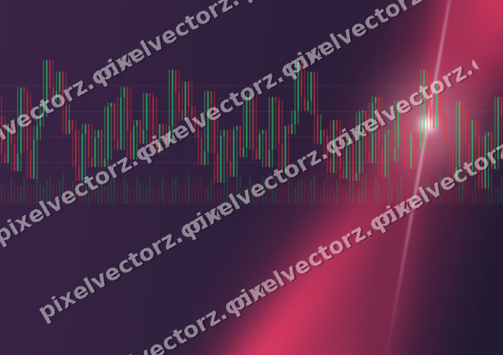 Glowing neon chart background in pink and amber