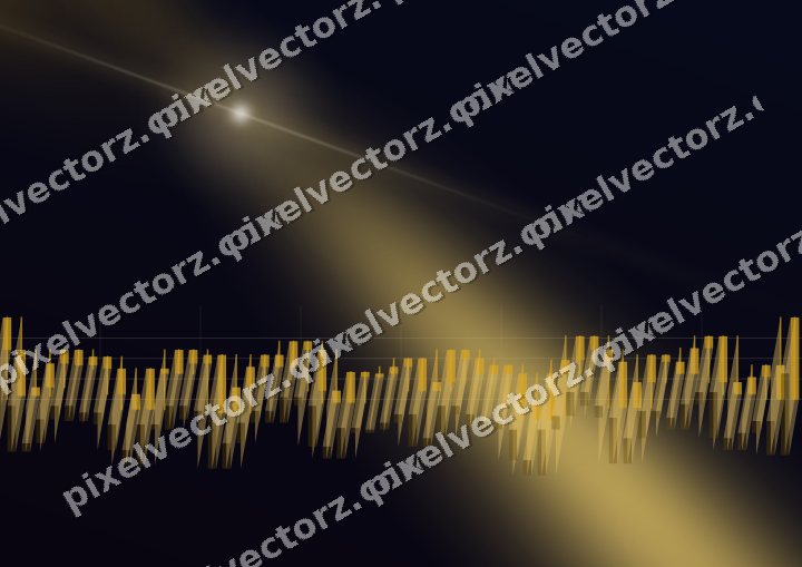 Glowing neon chart background in amber and blue