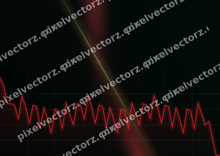Glowing neon chart background in red and orange